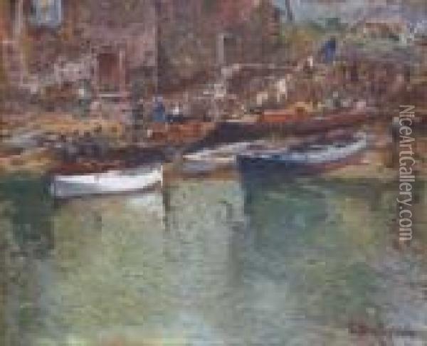 Barcas En Un Puerto Oil Painting - Eliseu Meifren i Roig