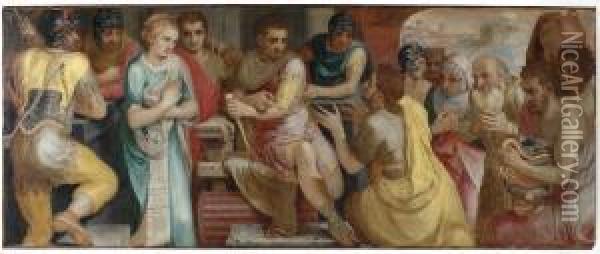The Continence Of Scipio Oil Painting - Frans I Vriendt (Frans Floris)