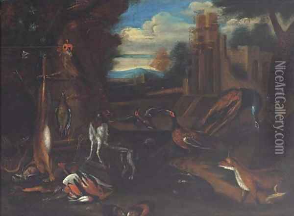 A landscape with dead game Oil Painting - Adriaen Cornelisz. Beeldemaker