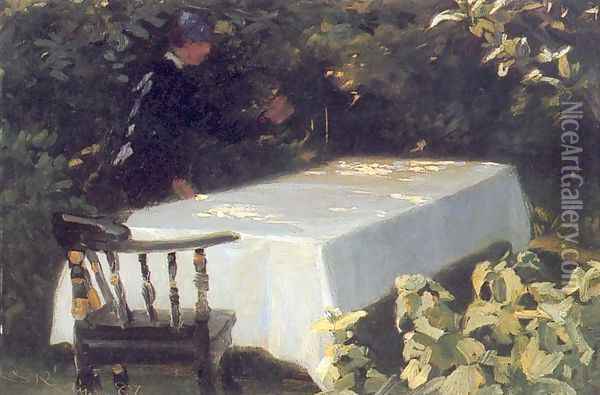 Mesa en el jardín Oil Painting - Peder Severin Kroyer