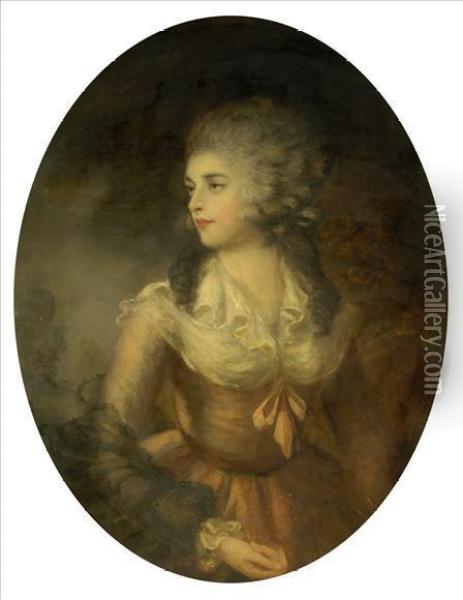 Portrait Of A Young Noblewoman Oil Painting - Thomas Gainsborough