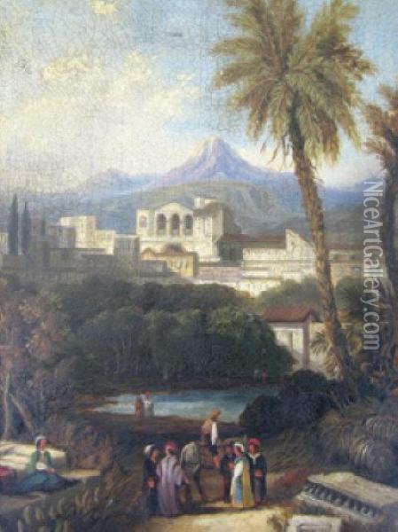 'a View Of Larnaca Oil Painting - Giovanni Bellini