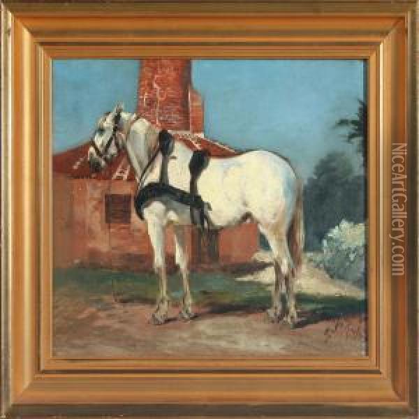 A Horse Oil Painting - Karl Frederik Hansen-Reistrup