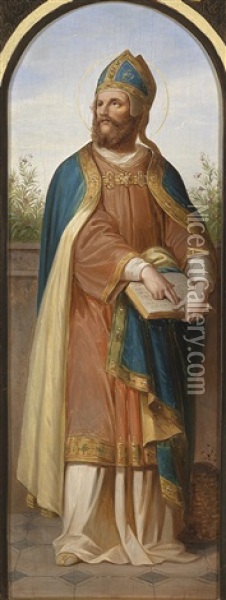 Heiliger Ambrosius Und Heiliger Hieronymus Oil Painting - Julius Frank