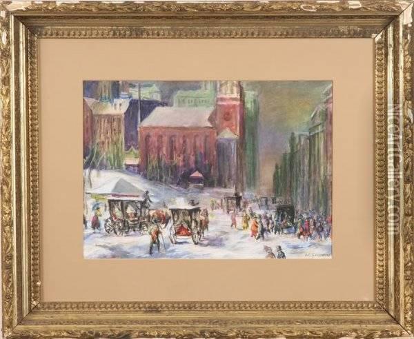 Park Street Church (boston) Oil Painting - Arthur C. Goodwin