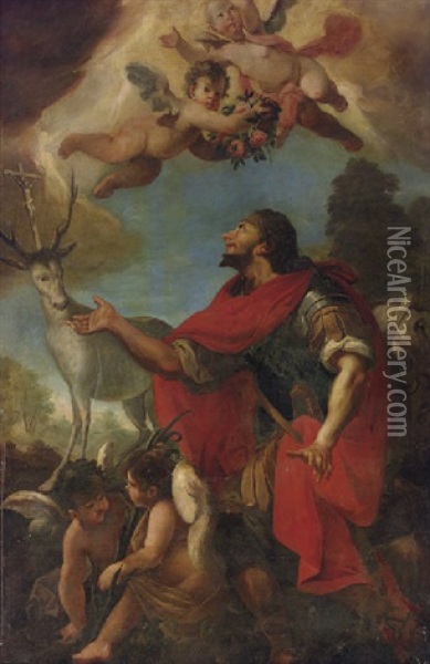 The Vision Of Saint Eustace Oil Painting - Francesco Conti