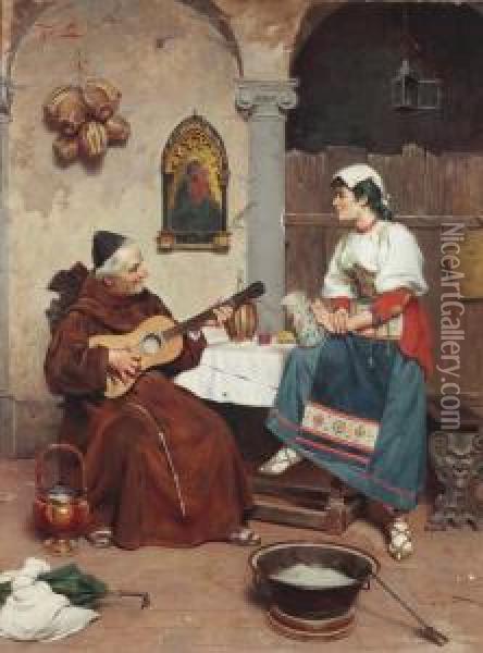 Musicalentertainment In The Tavern Oil Painting - Pietro Torrini