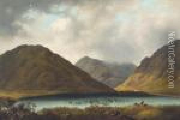 A View Of Fin Lough And Delphi Lodge Oil Painting - James Arthur O'Connor
