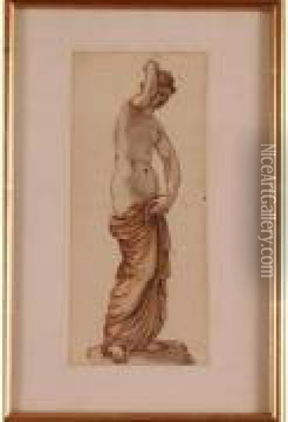 Etude D'apres Une Statue Feminine Antique Oil Painting - Pierre Louis De La Rive