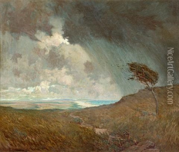 Coastal Storm Oil Painting - Granville S. Redmond