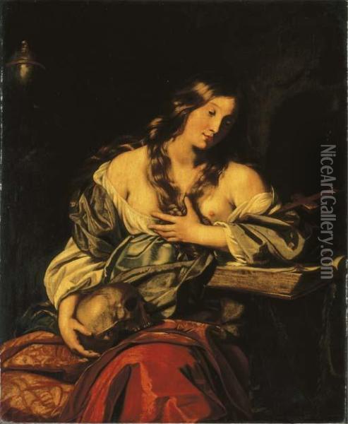The Penitent Magdalen Oil Painting - Niccolo Renieri (see Regnier, Nicolas)