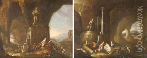 Riposo Di Diana Con Le Ninfee Dopo La Caccia Oil Painting - Cornelis Van Poelenburch
