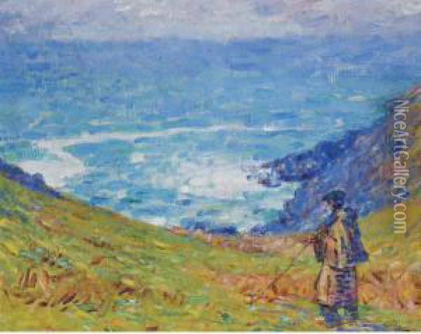 Pecheur Sur Falaise Oil Painting - John Peter Russell
