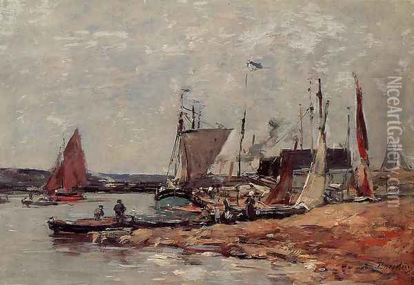 Trouville, the Port Oil Painting - Eugene Boudin