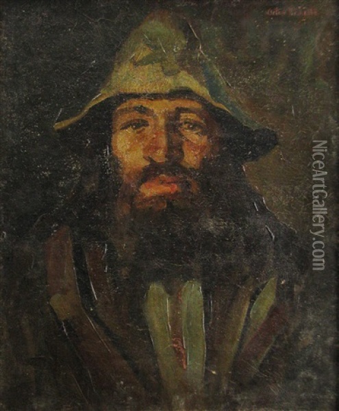 Gipsy Working In Wood Oil Painting - Octav Bancila