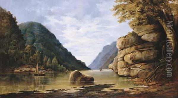 On The Nepean River, New South Wales Oil Painting - William Andrews