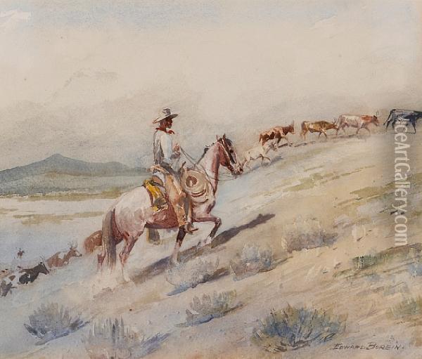 The Uphill Trail Oil Painting - John Edward Borein