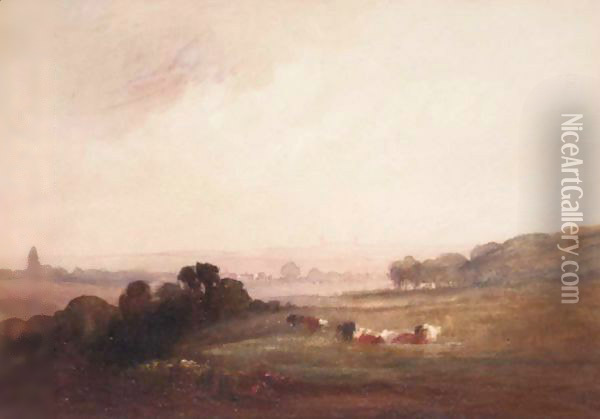 Cattle Resting Oil Painting - Alfred William Rich