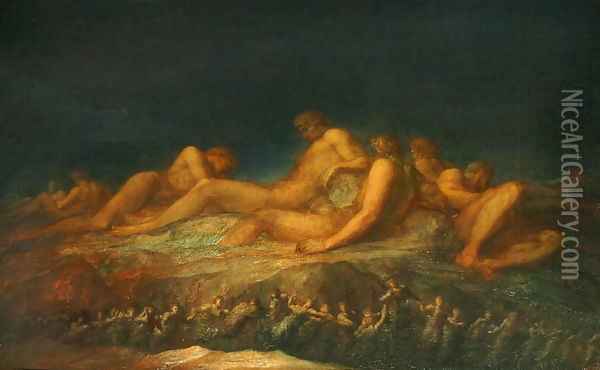 The Titans Oil Painting - George Frederick Watts