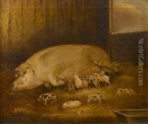 Feeding Time Oil Painting - George Morland