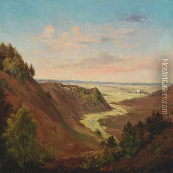 Danish Landscape From Rebild Oil Painting - Harald Foss