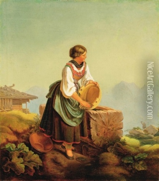 Kutnal (at The Well) Oil Painting - Mihaly Kovacs