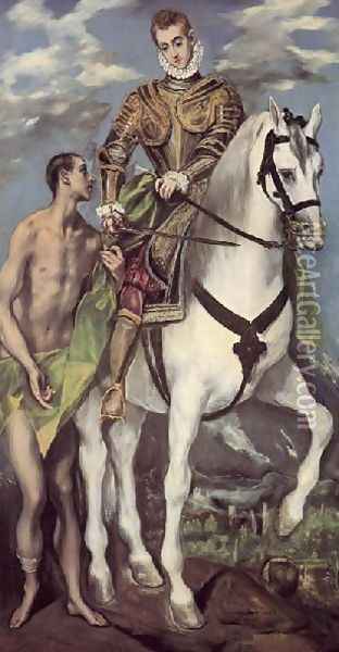 St Martin and the Beggar 1597-99 Oil Painting - El Greco (Domenikos Theotokopoulos)