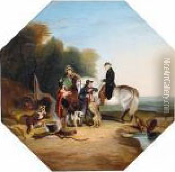 The Country Squire And The Gypsies Oil Painting - William Joseph Shayer