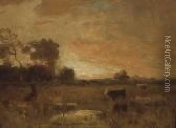 Pastoral Landscape Oil Painting - William Keith