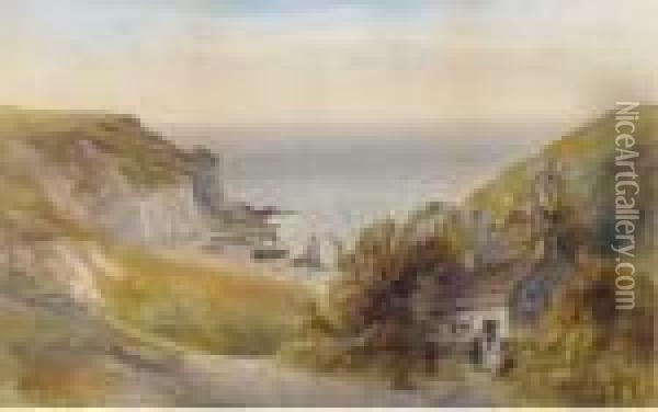 Lulworth Cove, Dorset Oil Painting - Frank Gresley