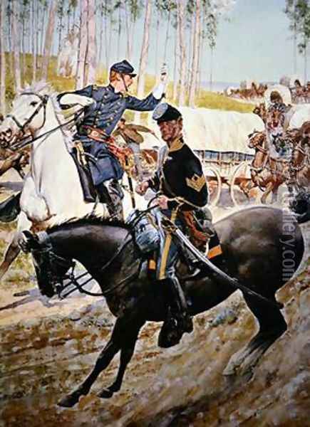 Federal Uniforms of the 1863 Cavalry Sergeant and Ordnance Officer Oil Painting - H.C. McBarron