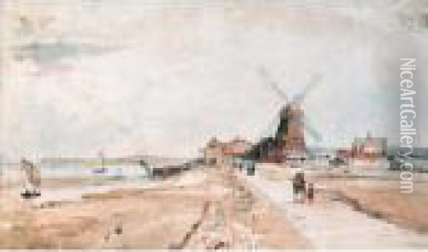 Windmill Oil Painting - William Gawin Herdman