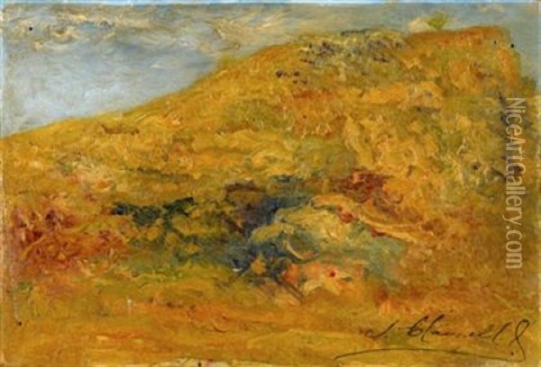 Untitled (landscape) (+ Another, Oil On Card; 2 Works) Oil Painting - Joaquin Clausell