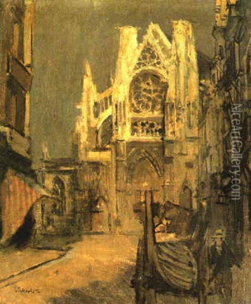 St. Jacques Facade, Dieppe Oil Painting - Walter Sickert