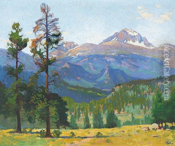 Long's Peak From High Drive Near Estes Park, Colorado Oil Painting - Ferdinand Kaufmann