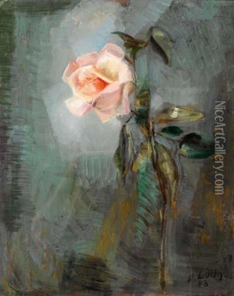 Rose. Oil Painting - Oskar Wilhelm Luthy