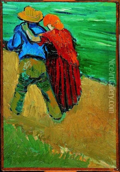 A Loving Couple Oil Painting - Vincent Van Gogh