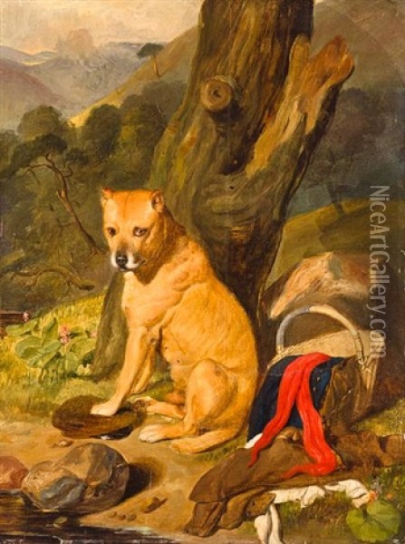 Waiting For Master (collab. W/studio) Oil Painting - Sir Edwin Henry Landseer
