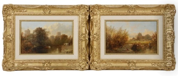 Pair Of Miniature Oil On Board Landscapes: 