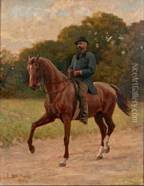 Cavalier Au Dressage Oil Painting - Edouard Bernard Debat-Ponsan