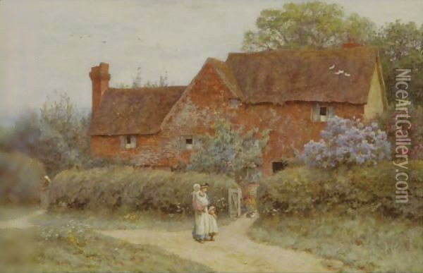The Dairy Farm, Edenbridge Oil Painting - Helen Mary Elizabeth Allingham