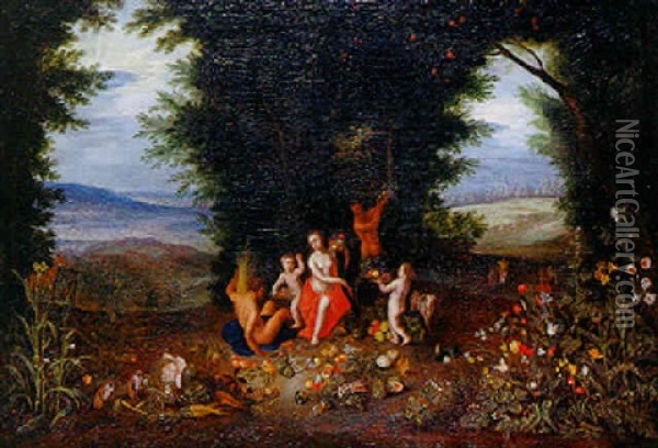 Allegorie De La Terre Oil Painting - Ferdinand van Kessel