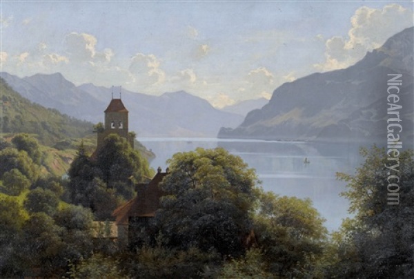 Ringgenberg Am Brienzersee Oil Painting - Wilhelm Bernhard Benteli