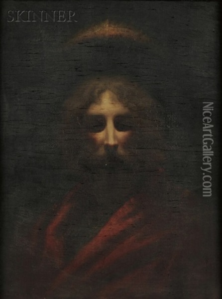Head Of Christ Oil Painting - Thomas Nast