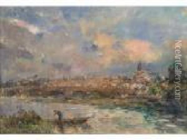 :pont Du Chateau Oil Painting - Albert Lebourg