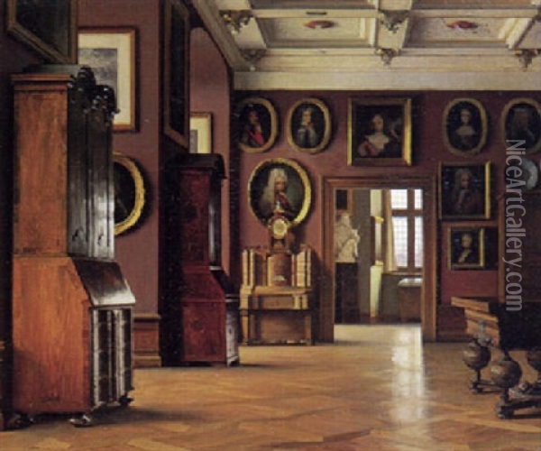 Interior Fra Frederiksborgmuset Oil Painting - Karl Jensen
