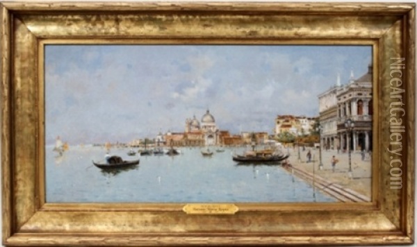 View Of Venice Oil Painting - Antonio Maria de Reyna Manescau