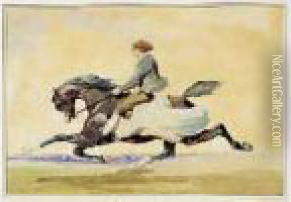 Cheval Monte Par Un Lad Oil Painting - Alfred De Dreux