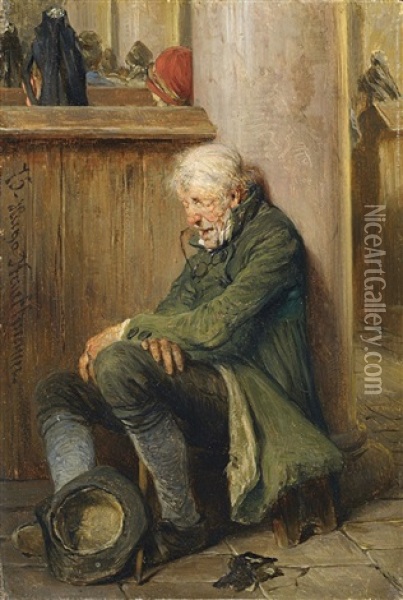 Hockender Bettler Oil Painting - Hugo Wilhelm Kauffmann