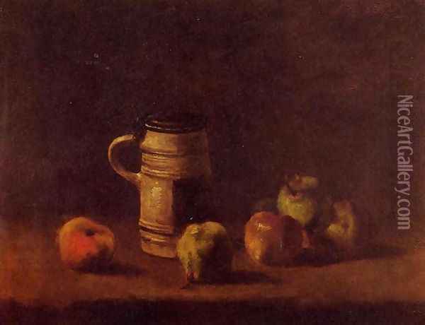 Still Life With Beer Mug And Fruit Oil Painting - Vincent Van Gogh